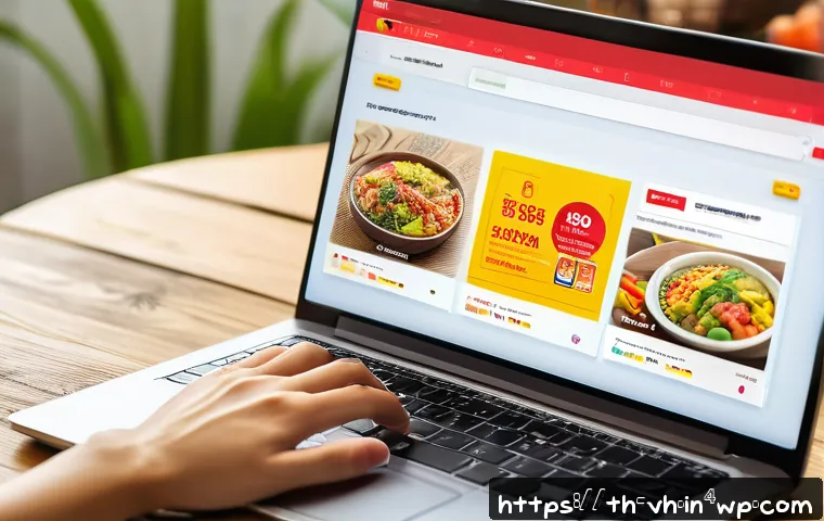 다크패턴과 소비자 심리학 - A detailed digital illustration of a modern Thai online shopping website interface on a laptop scree...