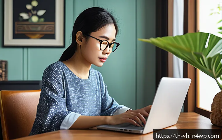 다크패턴의 사회적 논란 - A detailed digital illustration of a young Thai adult woman sitting at a modern desk in a cozy home ...